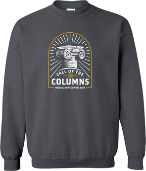 Mizzou Tigers Official Homecoming 2025 Call of the Columns Charcoal Crew Sweatshirt