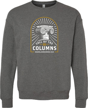 Mizzou Tigers Official Homecoming 2025 Call of the Columns Heather Dust Crew Sweatshirt