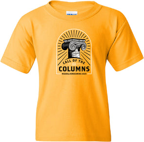 Mizzou Tigers Official Homecoming 2025 Call of the Columns Youth Gold T-Shirt