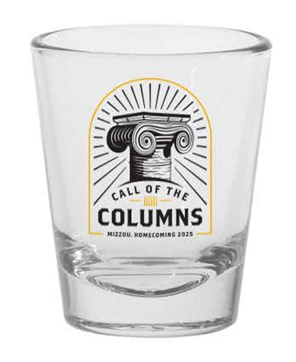 Mizzou Tigers Official Homecoming 2025 Call of the Columns Shot Glass