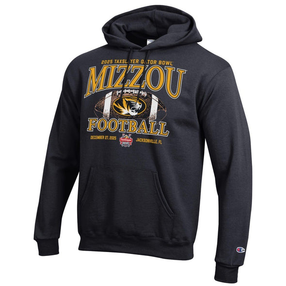 Mizzou Tigers Official Tax Slayer Gator Bowl Football Oval Tiger Head Black Hoodie