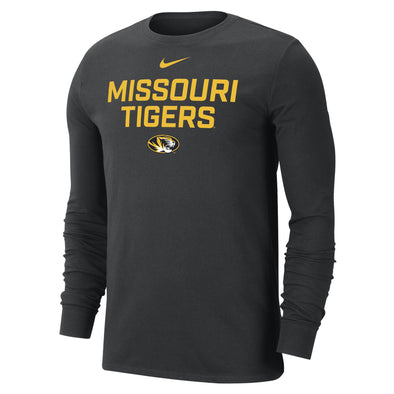 Mizzou Tigers Nike® 2025 Sideline Oval Tiger Head Missouri Tigers Black Long Sleeve T-Shirt