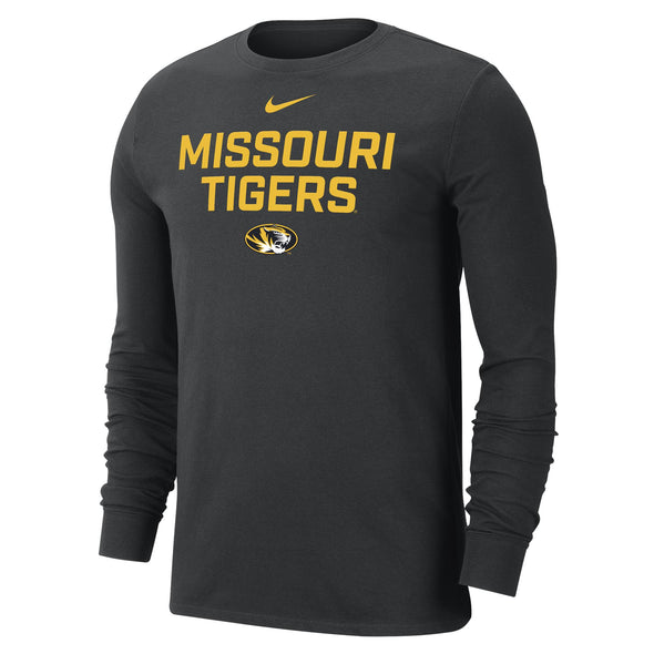 Mizzou Tigers Nike® 2025 Sideline Oval Tiger Head Missouri Tigers Black Long Sleeve T-Shirt