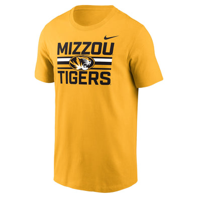 Mizzou Tigers Nike® 2025 Oval Tiger Head Stripe Gold T-Shirt