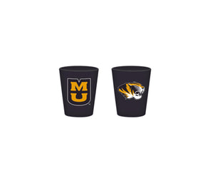 Mizzou Tigers Stacked MU Tiger Head Black Matte Shot Glass