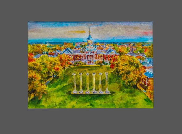Mizzou Tigers Jesse Hall Columns Magnet