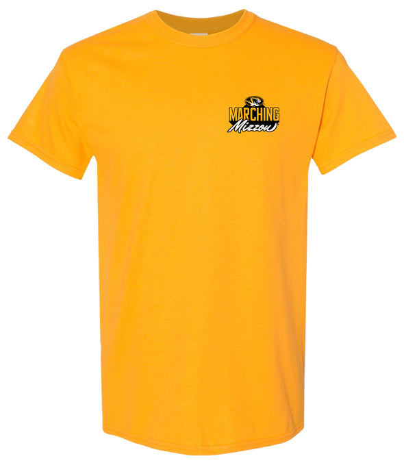 Mizzou Tigers 2024 Marching Mizzou Oval Tiger Head with Shako Gold T-Shirt
