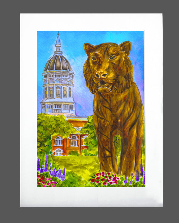 Mizzou Tiger Plaza Matted Print