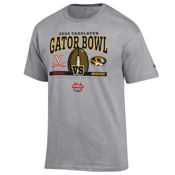 Mizzou Tigers Official Tax Slayer Gator Bowl Mizzou vs Virginia Grey T-Shirt