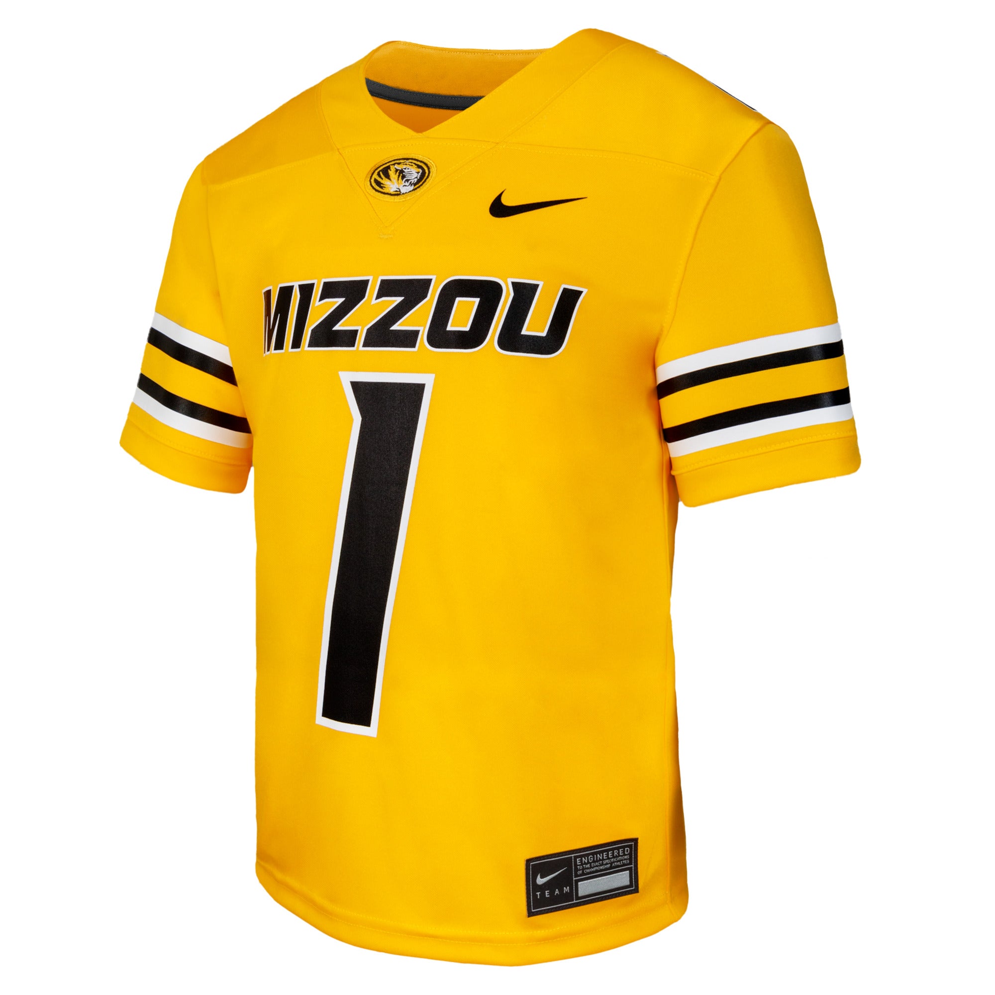 missouri tigers gear Mizzou Tigers Nike® 2025 Pre-School Replica #1 Gold Football Jersey – Tiger Team Store