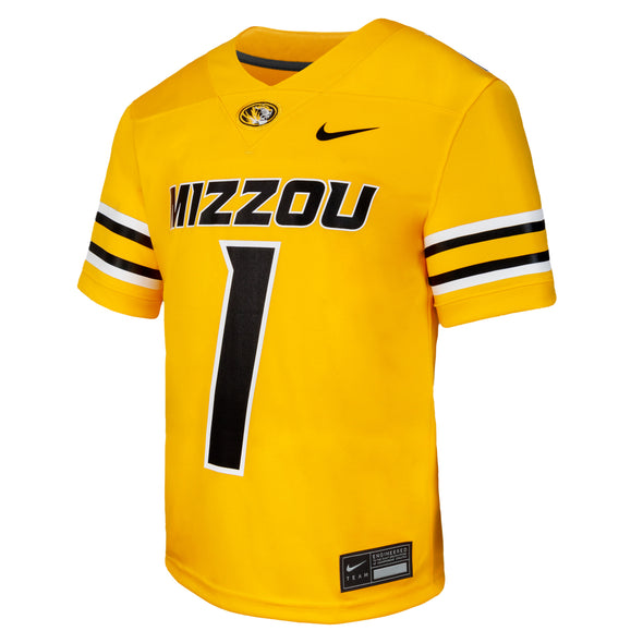 Mizzou Tigers Nike® 2025 Pre-School Replica #1 Gold Football Jersey