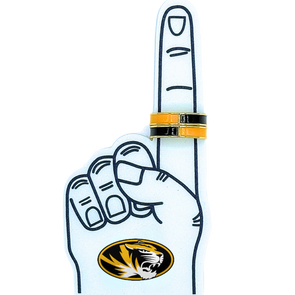 Mizzou Tigers Color Shout Black and Gold Rings Set of 2
