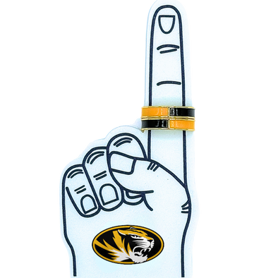 Mizzou Tigers Color Shout Black and Gold Rings Set of 2