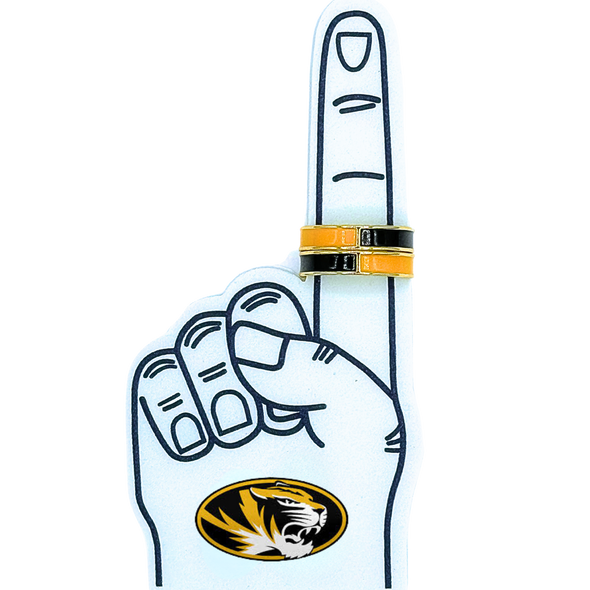 Mizzou Tigers Color Shout Black and Gold Rings Set of 2