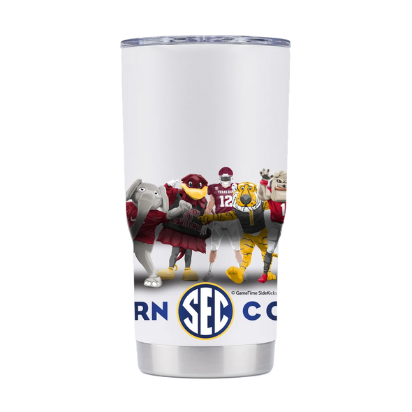 Mizzou Tigers SEC All Teams Stainless Steel 20OZ White Tumbler