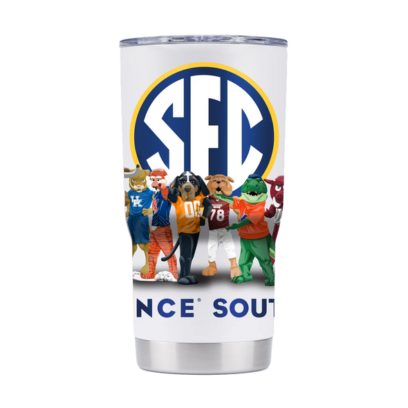 Mizzou Tigers SEC All Teams Stainless Steel 20OZ White Tumbler