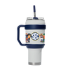Mizzou Tigers SEC All Teams Stainless Steel 40OZ White Tumbler with Handle