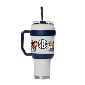 Mizzou Tigers SEC All Teams Stainless Steel 40OZ White Tumbler with Handle