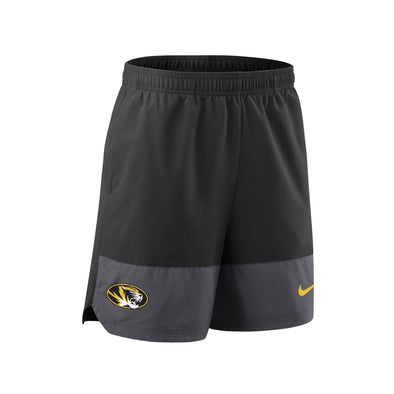 Mizzou Tigers Nike® 2025 Sideline Woven Oval Tiger Head Black Shorts