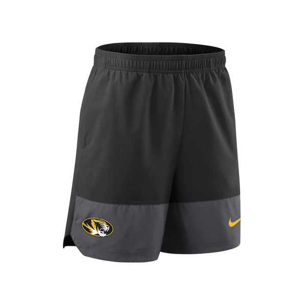Mizzou Tigers Nike® 2025 Sideline Woven Oval Tiger Head Black Shorts