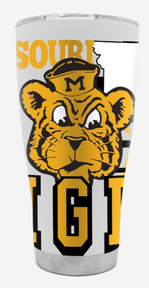 Mizzou Tigers Missouri Tigers Vault Logo's White Tumbler 30OZ.