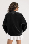 Mizzou Tigers Women's Gameday Couture Funnel Mock Neck Oval Tiger Head Chenille Black Sweatshirt