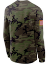 Mizzou Tigers Nike® 2025 Military Appreciation Legend Oval Tiger Head Flag Sleeve Camo Long Sleeve T-Shirt