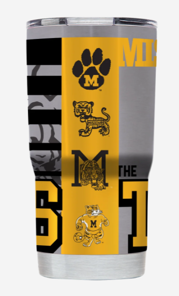Mizzou Tigers Vault Logos Stainless Steel 20OZ. Tumbler