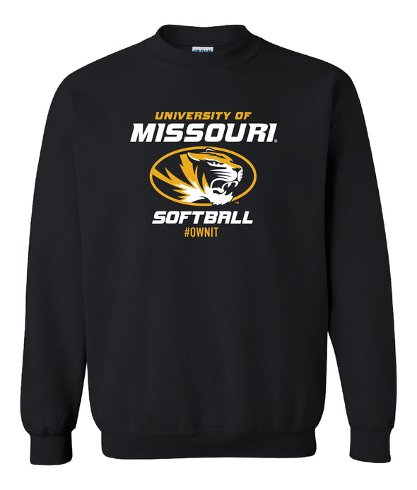 Mizzou Tigers Softball #OWNIT Black Crew Sweatshirt