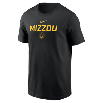 Mizzou Tigers Nike® 2025 Dri-Fit Cotton Vault Paw Logo Black T-Shirt