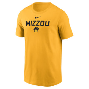 Mizzou Tigers Nike® 2025 Dri-Fit Cotton Vault Paw Logo Gold T-Shirt