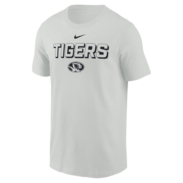 Mizzou Tigers Nike® 2025 Sideline Legend Tigers Drop Shadow Oval Tiger Head Grey Dri-Fit T-Shirt