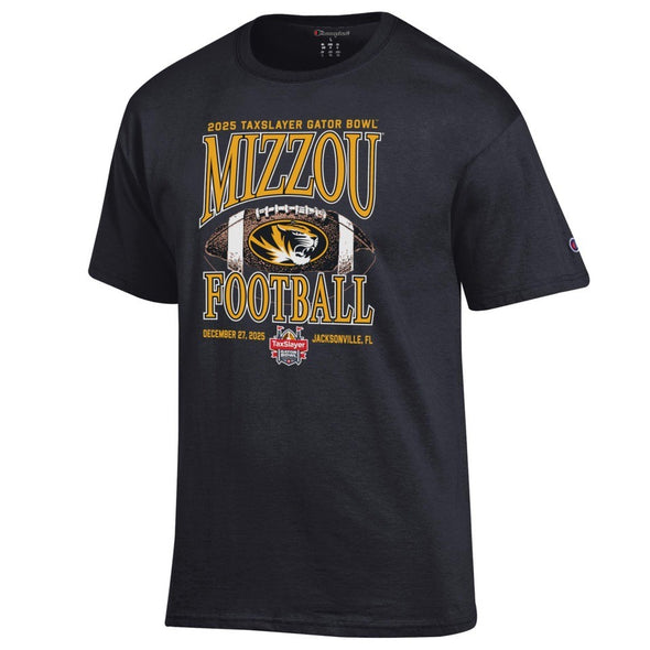 Mizzou Tigers Official Tax Slayer Gator Bowl Football Oval Tiger Head Black T-Shirt