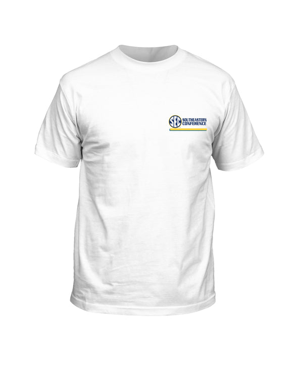 Mizzou Tigers Comfort Colors SEC Conference Flags Toughest in the Land White T-Shirt