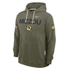 Mizzou Tigers Nike® 2025 Military Appreciation Oval Tiger Head Flag on Sleeve Green Hoodie