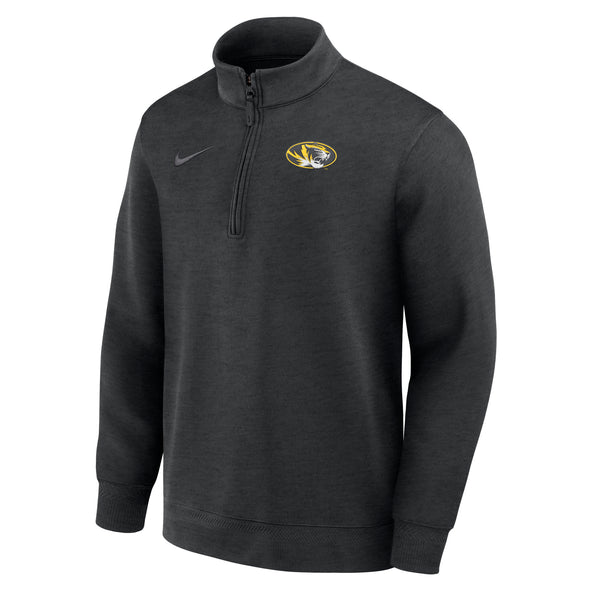 Mizzou Tigers Nike® 2025 Basketball Coaches 1/4 Zip Oval Tiger Head Black Sweatshirt