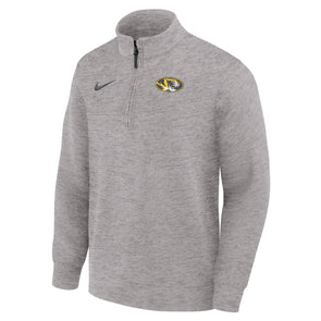 Mizzou Tigers Nike® 2025 Basketball Coaches 1/4 Zip Oval Tiger Head Grey Sweatshirt