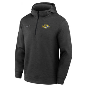 Mizzou Tigers Nike® 2025 Basketball 1/4 Zip Coaches Oval Tiger Head Authentics Black Hoodie