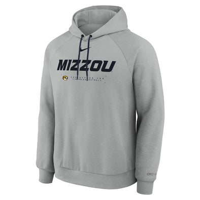 Mizzou Tigers Nike® 2025 Practice Oval Tiger Head Engineered for Mizzou Basketball Grey Hoodie