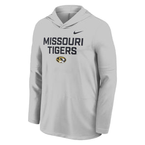 Mizzou Tigers Nike® 2025 Sideline Missouri Tigers Oval Tiger Head Grey Long Sleeve Hoodie