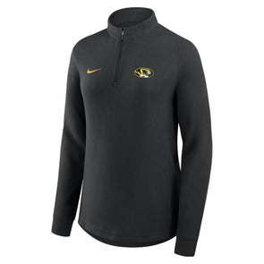 Mizzou Tigers Nike® 2025 1/4 Zip Women's Basketball Victory Oval Tiger Head Black Sweatshirt
