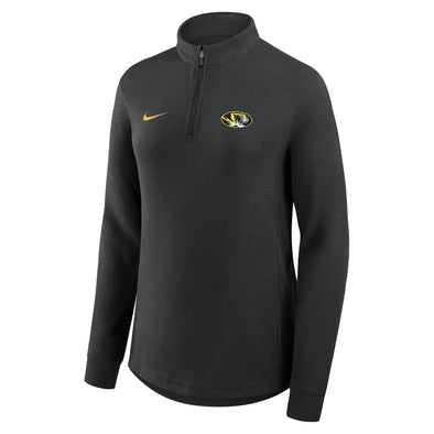 Mizzou Tigers Nike® 2025 1/4 Zip Women's Basketball Victory Oval Tiger Head Black Sweatshirt