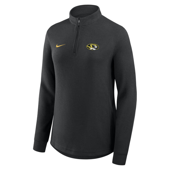 Mizzou Tigers Nike® 2025 1/4 Zip Women's Basketball Victory Oval Tiger Head Black Sweatshirt