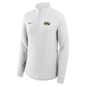 Mizzou Tigers Nike® 2025 1/4 Zip Women's Basketball Victory Oval Tiger Head White Sweatshirt
