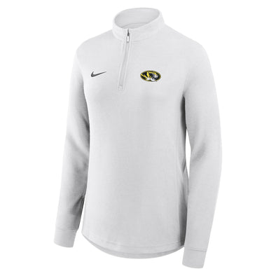 Mizzou Tigers Nike® 2025 1/4 Zip Women's Basketball Victory Oval Tiger Head White Sweatshirt