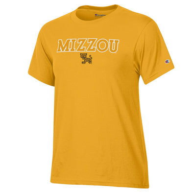 Mizzou Tigers Champion® Women's Vault Baby Tiger Applique Gold T-Shirt
