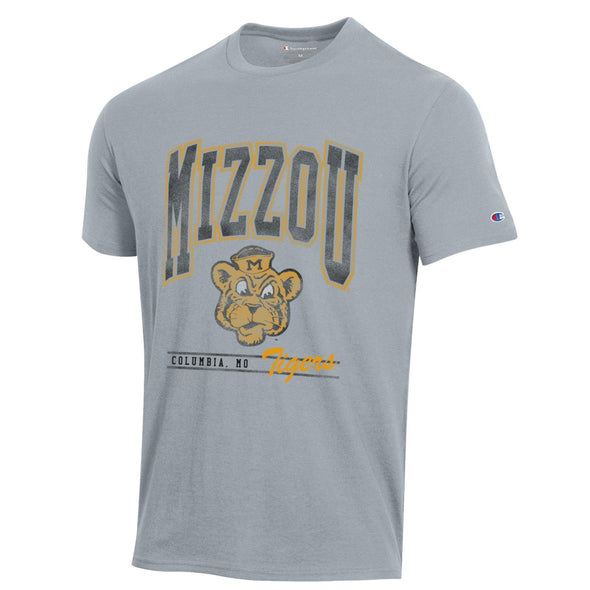 Mizzou Tigers Champion® Vault Beanie Tiger Oversized Logo Steel Grey T-Shirt