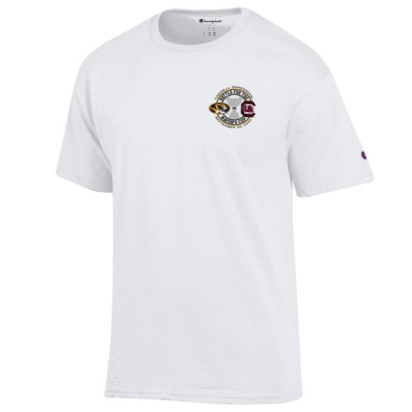 Mizzou Tiger Champion® Official MU vs South Carolina Game Day White T-Shirt