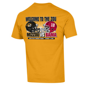 Mizzou Tiger Champion® Official MU vs Alabama Game Day Gold T-Shirt