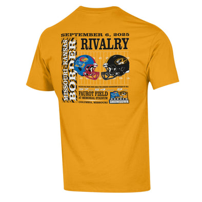 Mizzou Tiger Champion® MU vs KU Tiger Stripe Football Game Day Shirt Gold